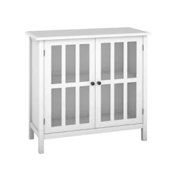 Costway 31'' Storage Buffet Cabinet Glass Door Sideboard Console Table Server Display White -Living Space Shop GUEST 73378ba3 8677 4b6a a3b5 acf7c8e915e9