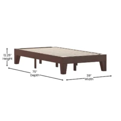 Merrick Lane Eduardo Platform Bed Frame, Solid Wood Platform Bed Frame With Slatted Support, No Box Spring Needed -Living Space Shop GUEST 733e2c93 0ec0 486d 8fe1 4d8080a0b75a