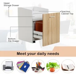 Costway File Cabinet With 2 Drawers Mobile Filing Cabinet W/Wheel For Letter Size -Living Space Shop GUEST 73d679ed 01ee 42d5 ba95 284050f188a7