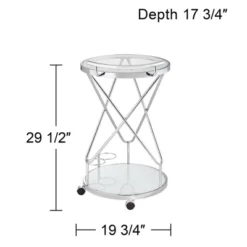 Studio 55D Page 29 1/2" High Glass And Chrome Rolling Serving Bar Cart 14 Studio 55D Page 29 1/2" High Glass And Chrome Rolling Serving Bar Cart -Living Space Shop GUEST 74051bfe 3a55 4d9b 822b 0469e7fbf0cb