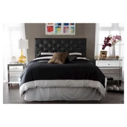 Viviana Modern And Contemporary Faux Leather Upholstered Button-Tufted Headboard - Baxton Studio -Living Space Shop GUEST 7419b379 5ac8 4088 8c5b 1a494fe66231