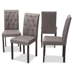 Set Of 4 Gardner Finished Dining Chairs Gray/Dark Brown - Baxton Studio 7 Set Of 4 Gardner Finished Dining Chairs Gray/Dark Brown - Baxton Studio -Living Space Shop GUEST 75284d97 0026 47d3 9aa3 e98857d7dc70