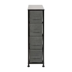 Emma And Oliver 4 Drawer Vertical Slim Storage Dresser-Wood Top & Fabric Pull Drawers -Living Space Shop GUEST 755df43a c498 4c39 929b 71d63a3d2254