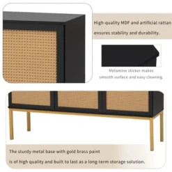 Sideboard With Faux Rattan Door And Metal Legs - ModernLuxe 17 Sideboard With Faux Rattan Door And Metal Legs - ModernLuxe -Living Space Shop GUEST 75daa76a 30c1 4699 a3ba a64db24eb5f4