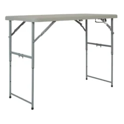 4" Long Height Adjustable Fold In Half Resin Multi Purpose Table Gray - OSP Home Furnishings -Living Space Shop GUEST 760fbd8d 779e 4003 ba89 851f2a6a5e3c