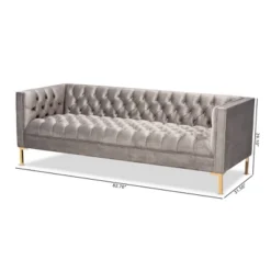 Zanetta Velvet Finished Sofa Gray - Baxton Studio 12 Zanetta Velvet Finished Sofa Gray - Baxton Studio -Living Space Shop GUEST 762d25d5 4598 4863 ad5c ac3cd8cb4b0b