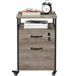 Yaheetech Mobile Office File Cabinet Industrial Vintage Rolling File Cabinet -Living Space Shop GUEST 76485e6f d96d 4783 88d5 82654795744a
