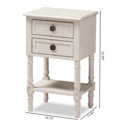 Lenore Country Cottage Farmhouse 2 Drawer Nightstand White - Baxton Studio 17 Lenore Country Cottage Farmhouse 2 Drawer Nightstand White - Baxton Studio -Living Space Shop GUEST 76832ad0 c4a0 4c8c ba14 723b6cf43075