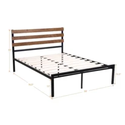 Costway Twin Size Metal Platform Bed Frame Mattress Foundation Wooden Headboard 13 Costway Twin Size Metal Platform Bed Frame Mattress Foundation Wooden Headboard -Living Space Shop GUEST 76abcdde 400f 49e2 a202 866ab3ef0fa4