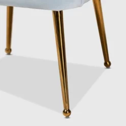 Cinzia Velvet Upholstered Seashell Shaped Accent Chair - Baxton Studio -Living Space Shop GUEST 7713339a 5290 48ff 9e91 a192637cc755