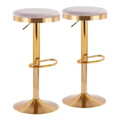 Set Of 2 Dakota Glam Adjustable Barstools - LumiSource -Living Space Shop GUEST 77a71f7d 3d33 4254 a238 d14ff1317af7