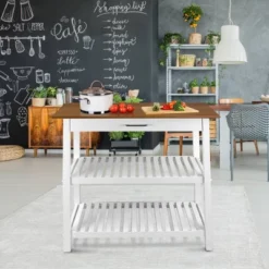 Kitchen Island With Two Shelves - Flora Home -Living Space Shop GUEST 78ccf103 6e25 467e 928c 3807180478c8