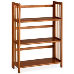 38" Folding 3 Tier Bookshelf Stackable - Flora Home -Living Space Shop GUEST 7917dab1 7afa 4e35 aa28 14ffaa188307