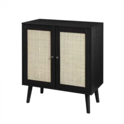 Modern Boho Wood And Rattan 2 Door Accent Cabinet - Saracina Home -Living Space Shop GUEST 7987110a 6588 4fc8 a782 9bcb55b2b01f