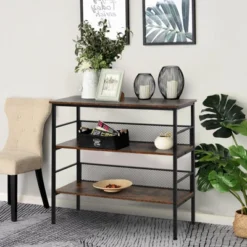 HomCom 3-Tier Industrial Style Storage Metal Wooden Shelf 16 HomCom 3-Tier Industrial Style Storage Metal Wooden Shelf -Living Space Shop GUEST 79efa600 3347 4a57 90e7 d05b549b2e8a