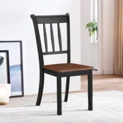 Costway Set Of 2 Wood Dining Chair High Back Kitchen Whitesburg Side Chair BlackWhite -Living Space Shop GUEST 7a4d0bf5 15e2 4c52 b123 f983bd9fc0e5
