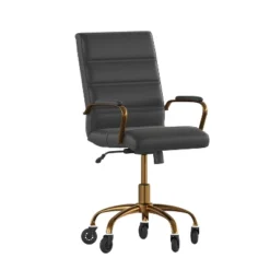 Flash Furniture Camilia Mid-Back Executive Swivel Office Chair With Arms, And Transparent Roller Wheels -Living Space Shop GUEST 7aa0287b 4d8b 4bbc b029 7178bc7a48cf