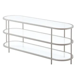 Satin Nickel Oval TV Stand - Henn&Hart -Living Space Shop GUEST 7ad8b7c4 9418 4fbd 9ceb 938256925d37