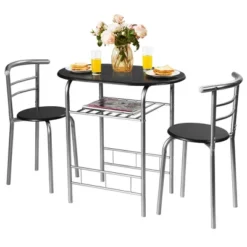 Costway 3 Pcs Dining Set 2 Chairs And Table Compact Bistro Pub Breakfast Home Kitchen 24 Costway 3 Pcs Dining Set 2 Chairs And Table Compact Bistro Pub Breakfast Home Kitchen -Living Space Shop GUEST 7b3714d4 7773 460a 8981 b64dfb10f480