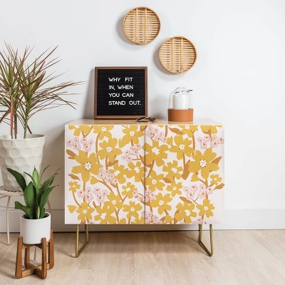 ThirtyOne Illustrations Wildflowers In Turmeric Credenza - Deny Designs 1 ThirtyOne Illustrations Wildflowers In Turmeric Credenza - Deny Designs