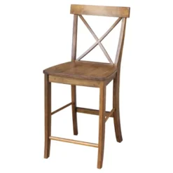 24" Martha X Back Counter Height Barstool - International Concepts -Living Space Shop GUEST 7d625d60 3f8d 4e81 8378 1539d068e48f