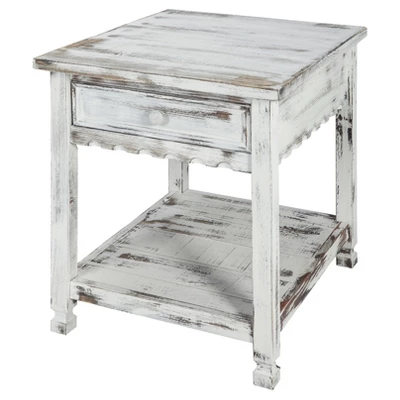 Rustic Cottage End Table - Rustic Antique Finish - Alaterre 7 Rustic Cottage End Table - Rustic Antique Finish - Alaterre - Image 7
