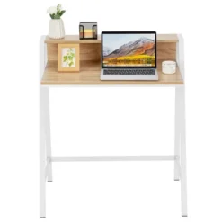 Costway 2 Tier Computer Desk PC Laptop Table Study Writing Home Office Natural -Living Space Shop GUEST 7e6a94a0 94d8 4334 8c3e 6a7737bb0a04