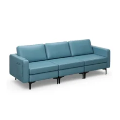 Costway Modern Modular 3-Seat Sofa Couch W/ Side Storage Pocket & Metal Leg -Living Space Shop GUEST 7e925149 cb48 4db3 8de8 a2dd8a2edee4