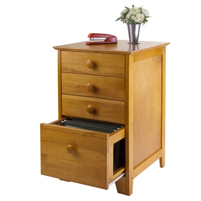 4 Drawers Studio File Cabinet Honey Brown - Winsome 1 4 Drawers Studio File Cabinet Honey Brown - Winsome