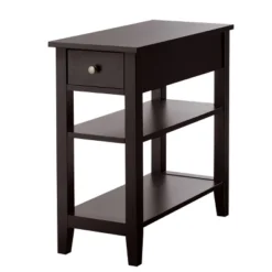 Costway 2 PCS 3Tier Nightstand Bedside Side End Table W/Double Shelves Brown -Living Space Shop GUEST 7f06d2c0 25e3 40ea 8b86 82e80ea341d9
