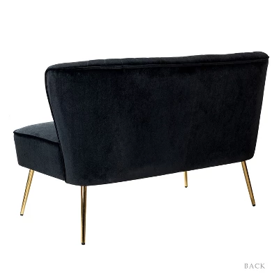 Velvet Nicolas Loveseat Sofa | Karat Home 5 Velvet Nicolas Loveseat Sofa | Karat Home - Image 5