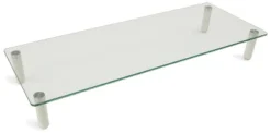 Mount-It! Glass Desktop Monitor Stand Riser | Raised Laptop Stand Organizer | 22 Inches Wide Clear Tempered Glass | Supports Up To 44 Pounds -Living Space Shop GUEST 7fb18959 5db5 4fc6 99af 19208bc3a90e