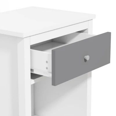 Organnice White Shelf Drawer Nightstand 2 Organnice White Shelf Drawer Nightstand - Image 2