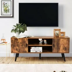 Costway Industrial TV Stand Entertainment Center For TV's Up To 55" W/ Storage Cabinets -Living Space Shop GUEST 80c0516f 4e01 433e be07 2fee89023b0e
