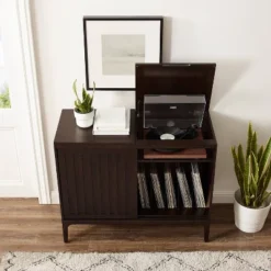 Asher Record Storage Media Console Dark Brown - Crosley -Living Space Shop GUEST 80c69cab 4ee9 427c 8239 278116412737