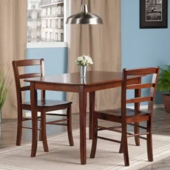 3pc Inglewood Dining Table With 2 Ladderback Chairs Walnut - Winsome -Living Space Shop GUEST 817176d3 d9d5 4127 bac5 111221966103