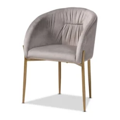 Ballard Velvet Fabric Upholstered Metal Dining Chair - Baxton Studio -Living Space Shop GUEST 8245f018 fd6b 4c38 8988 58eeb32ad72b