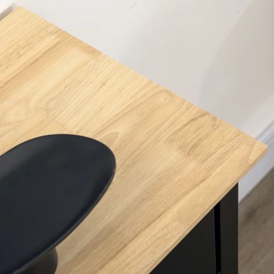 HOMCOM Modern Sideboard With Drawers, Buffet Cabinet With Storage Cabinets, Rubberwood Top For Living Room, Kitchen, TV Stand Up To 60 Inches, Black 5 HOMCOM Modern Sideboard With Drawers, Buffet Cabinet With Storage Cabinets, Rubberwood Top For Living Room, Kitchen, TV Stand Up To 60 Inches, Black - Image 5