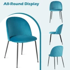 Tangkula Dining Chair Set Of 2 Upholstered Velvet Chair Set W/ Metal Base For Living Room -Living Space Shop GUEST 83c1932c 42e4 4c32 ac84 2fa162583763