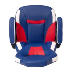 Emma And Oliver Faux Leather Ergonomic High Back Gaming Chair With Adjustable Seat Height, Lumbar Support And Padded Arms In Red, White & Blue -Living Space Shop GUEST 83f24c52 101c 45de 8533 a4bfc7a9fd3c