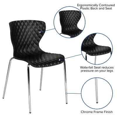 Emma And Oliver Contemporary Design Accent Dining Plastic Stack Chair 2 Emma And Oliver Contemporary Design Accent Dining Plastic Stack Chair - Image 2
