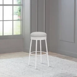 Aubrie Backless 30" Swivel Barstool Off White/Silver - Hillsdale Furniture 12 Aubrie Backless 30" Swivel Barstool Off White/Silver - Hillsdale Furniture -Living Space Shop GUEST 8479c898 c8b0 43f7 87a1 28e0af2943a6