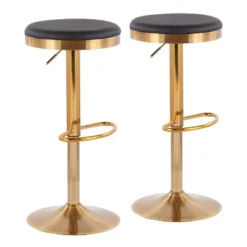 Set Of 2 Dakota Glam Adjustable Barstools - LumiSource -Living Space Shop GUEST 84ffb3db d9ab 438f 83e0 278b10957ef0