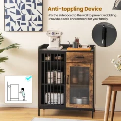 Costway Kitchen Sideboard Buffet Bar Cabinet Accent Cupboard With Metal Glass Door & Drawer 14 Costway Kitchen Sideboard Buffet Bar Cabinet Accent Cupboard With Metal Glass Door & Drawer -Living Space Shop GUEST 86458be7 b121 4595 aebf f867660bdea2