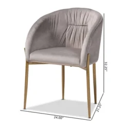 Ballard Velvet Fabric Upholstered Metal Dining Chair - Baxton Studio -Living Space Shop GUEST 8703f565 e197 47f8 968f 55e8eaf0f390