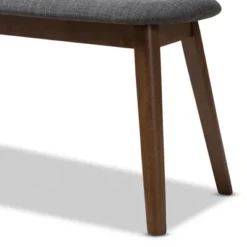 Baxton Studio Easton Mid Century Modern Walnut Finished Wood Fabric Upholstered Bench -Living Space Shop GUEST 871a3fda 14ed 4ca1 89bb 75f5e88a3062