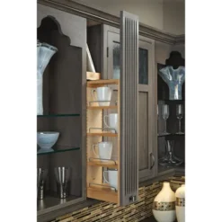 Rev-A-Shelf 432-WF39-6C 6 X 39 Inch Wooden Adjustable Pull-Out Between Cabinet Wall Filler Kitchen Storage Organizer Unit