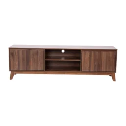70" Haisley Mid-Century Modern TV Stand For TVs Up To 65" With Adjustable Shelves Dark Walnut - Taylor & Logan -Living Space Shop GUEST 8782b5a4 0b1c 48bd b509 304d05fb2905