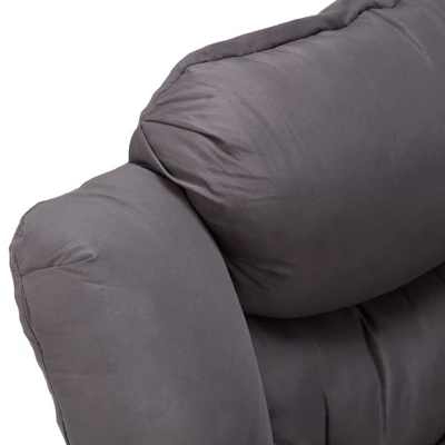 JOMEED Modern Fabric Lazy Lounge Foldable Lightweight Single Steel Frame Accent Chair With Armrests And Side Pocket For Home Or Office, Grey 4 JOMEED Modern Fabric Lazy Lounge Foldable Lightweight Single Steel Frame Accent Chair With Armrests And Side Pocket For Home Or Office, Grey - Image 4