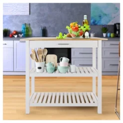 Kitchen Island With Two Shelves - Flora Home -Living Space Shop GUEST 89324510 b41c 44a7 844c d53179621f4c